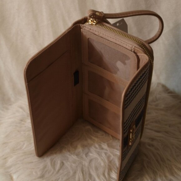 NEW 2-Pack Small Tan PURSE With Large WALLET Stripped By Time And - Picture 4 of 4